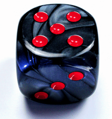 Chessex Dice: 50mm D6 Big Velvet Black Red DL5028